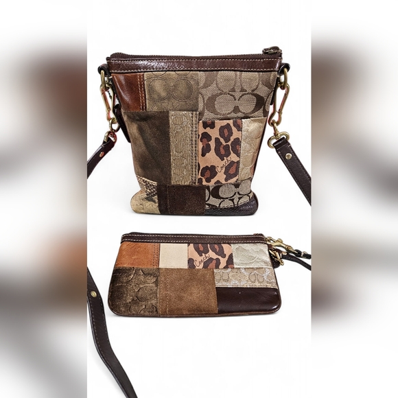 Coach Patchwork 2007 Crossbody Bag & Matching Wristlet - Picture 10 of 11